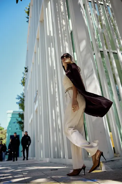Fashion lifestyle moment in the Miami Design District near Kempinski Residences Miami