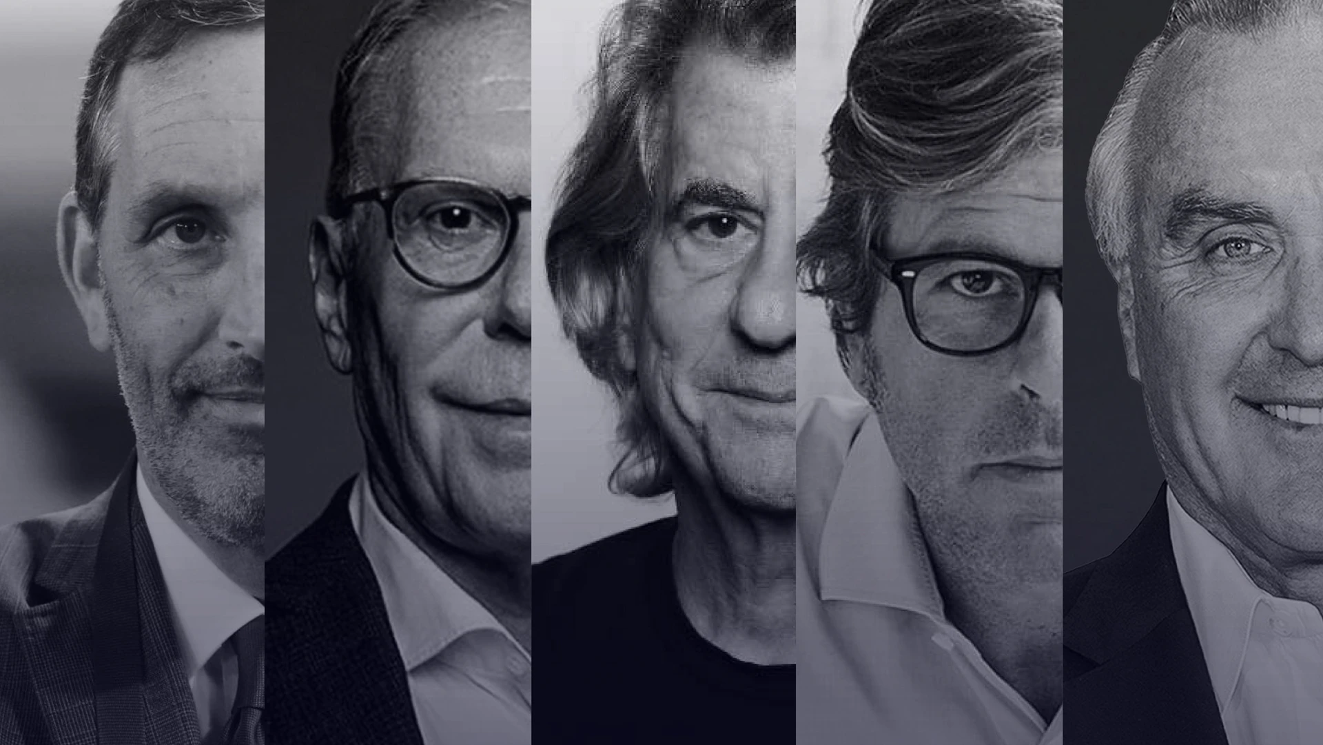 Black-and-white collage of the leadership and creative team behind Kempinski Residences Miami Design District