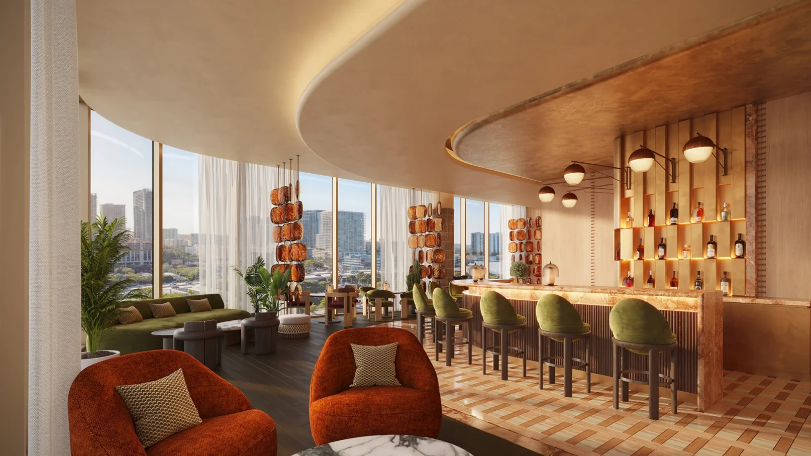 Kempinski Residences Miami private lounge and bar amenity